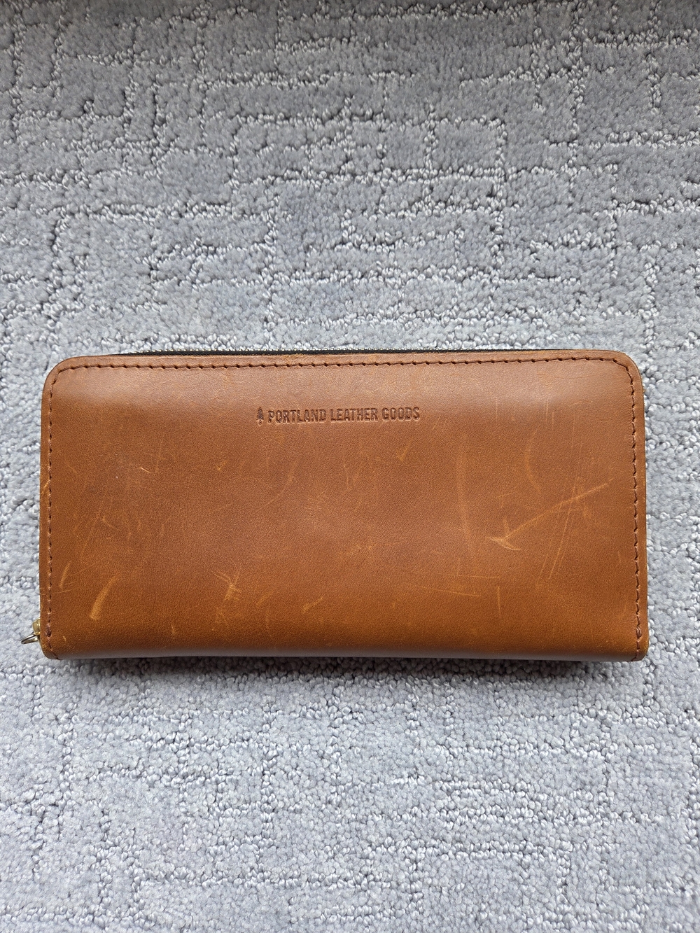 OG Portland Leather Honey Accordian Zip Wallet